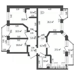 4-к квартира, вторичка, 119м2, 5/15 этаж