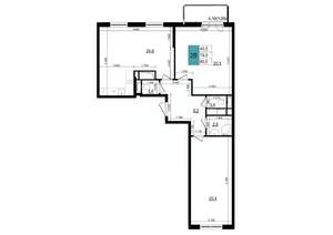 2-к квартира, строящийся дом, 81м2, 10/25 этаж