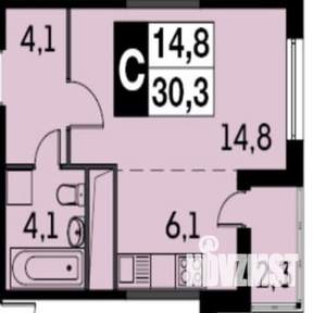 1-к квартира, вторичка, 31м2, 15/25 этаж