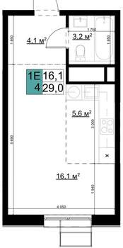 Студия квартира, вторичка, 29м2, 9/24 этаж