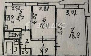 2-к квартира, вторичка, 51м2, 4/16 этаж