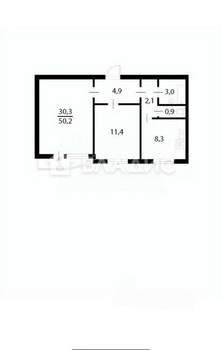 2-к квартира, вторичка, 51м2, 3/17 этаж
