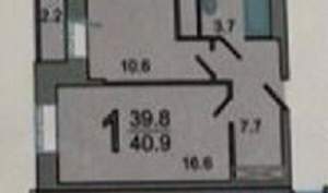 1-к квартира, сданный дом, 39м2, 16/25 этаж