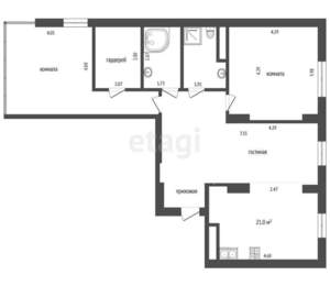3-к квартира, вторичка, 98м2, 25/25 этаж