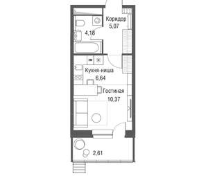 Студия квартира, вторичка, 29м2, 3/24 этаж