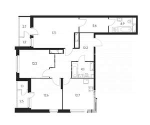 3-к квартира, вторичка, 82м2, 15/25 этаж