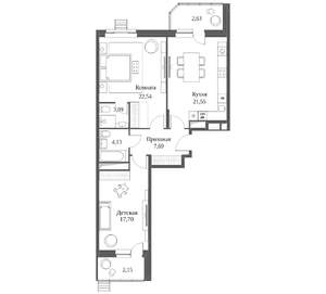2-к квартира, вторичка, 81м2, 7/20 этаж