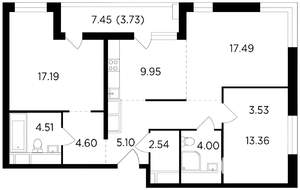 3-к квартира, вторичка, 86м2, 25/25 этаж