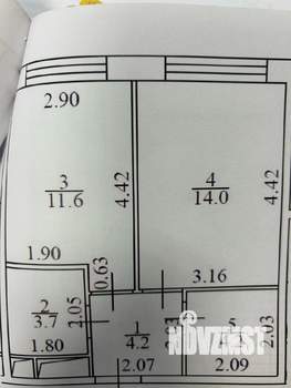 1-к квартира, вторичка, 38м2, 6/25 этаж
