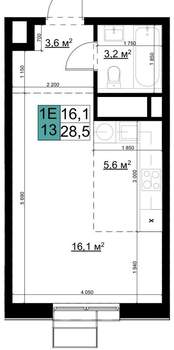 Студия квартира, вторичка, 29м2, 10/25 этаж