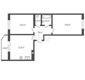 2-к квартира, вторичка, 79м2, 23/24 этаж