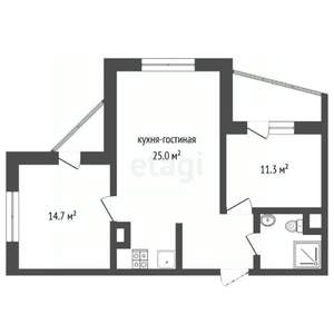 2-к квартира, вторичка, 68м2, 1/15 этаж