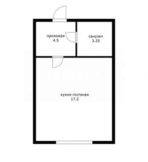 Студия квартира, вторичка, 24м2, 22/23 этаж