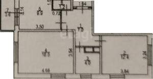 2-к квартира, вторичка, 55м2, 17/25 этаж