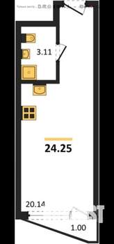 Студия квартира, вторичка, 25м2, 10/16 этаж