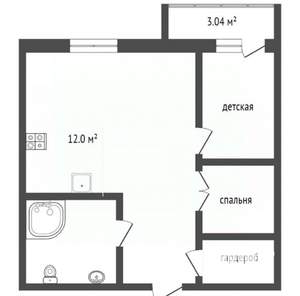 2-к квартира, вторичка, 55м2, 11/18 этаж