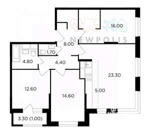 4-к квартира, вторичка, 90м2, 20/24 этаж