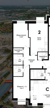 2-к квартира, вторичка, 70м2, 23/25 этаж