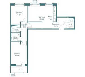 3-к квартира, вторичка, 78м2, 13/22 этаж