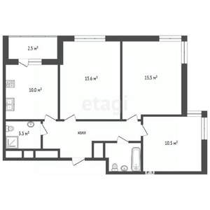 3-к квартира, вторичка, 73м2, 21/25 этаж