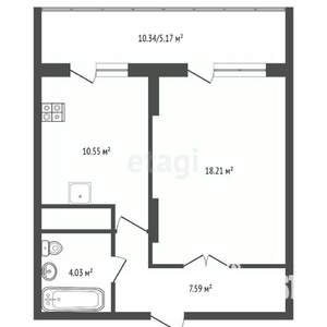 1-к квартира, вторичка, 40м2, 17/17 этаж
