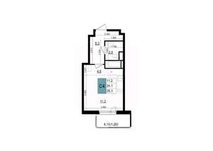 Студия квартира, строящийся дом, 25м2, 5/25 этаж