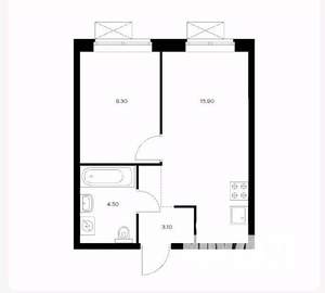 2-к квартира, вторичка, 33м2, 19/23 этаж