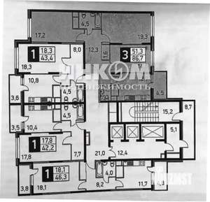 3-к квартира, вторичка, 86м2, 2/25 этаж