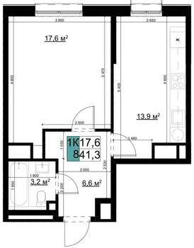 1-к квартира, вторичка, 41м2, 11/25 этаж