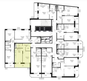2-к квартира, вторичка, 45м2, 6/24 этаж