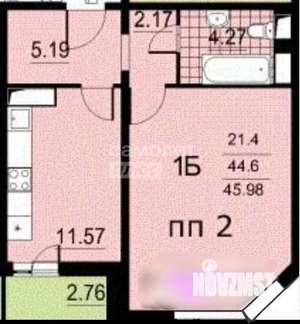 1-к квартира, вторичка, 45м2, 6/19 этаж
