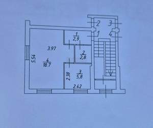 1-к квартира, вторичка, 31м2, 1/5 этаж