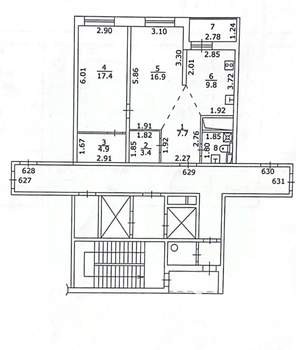 2-к квартира, вторичка, 67м2, 10/22 этаж