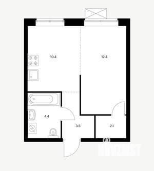 1-к квартира, вторичка, 33м2, 20/22 этаж