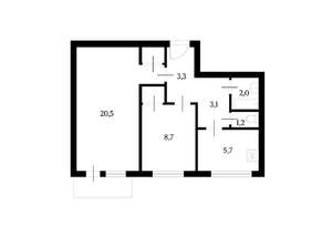 2-к квартира, вторичка, 46м2, 12/14 этаж