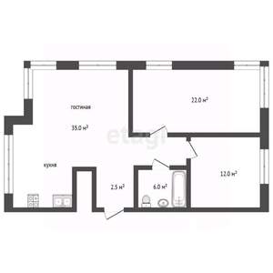 3-к квартира, вторичка, 71м2, 6/25 этаж
