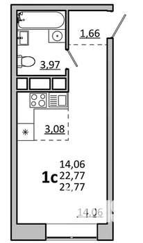 Студия квартира, вторичка, 23м2, 11/17 этаж