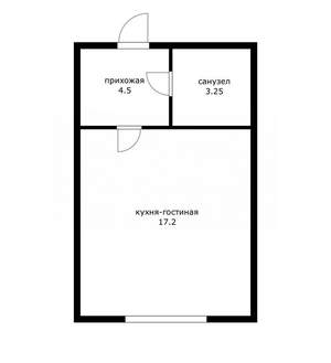 Студия квартира, вторичка, 24м2, 22/23 этаж